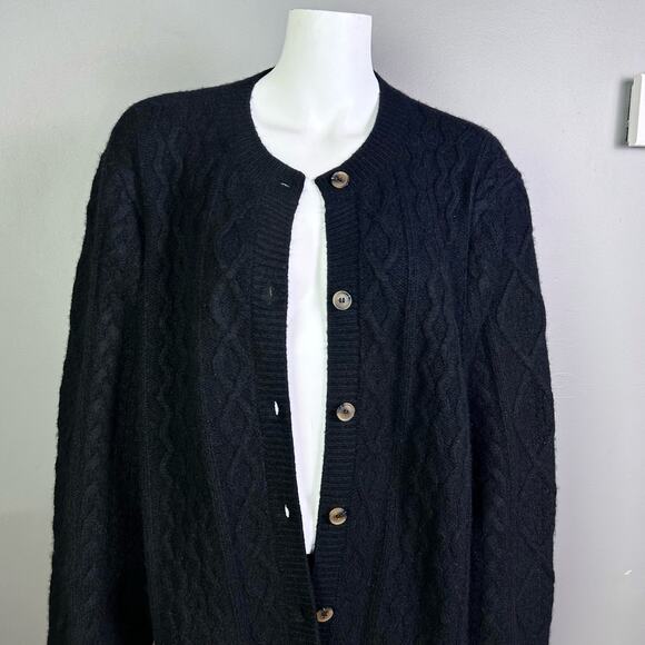 Favorite Daughter cardigan XL chunky cashmere oversized cable knit fisherman - Picture 3 of 16